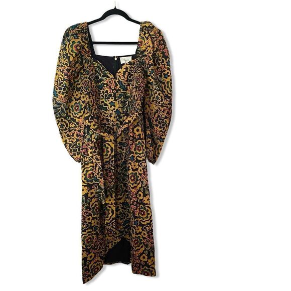 Cleobella Solange midi dress Matisse print black yellow cotton Revolve As Is - Picture 5 of 16